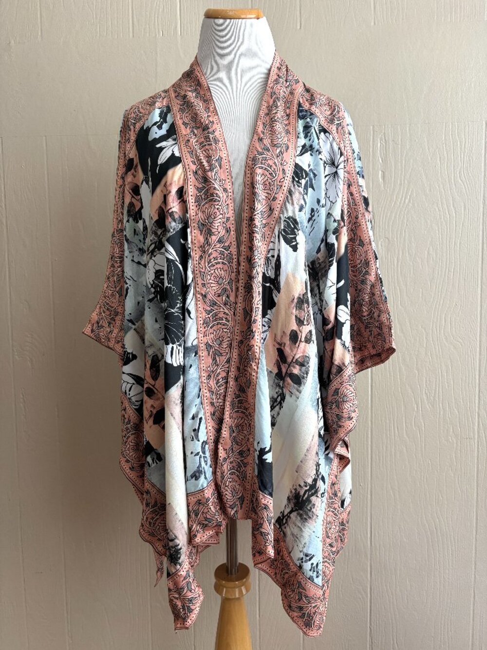 Tolani Collection 2X Petite Raelyn Open Front Kimono Cardigan Modal NEW